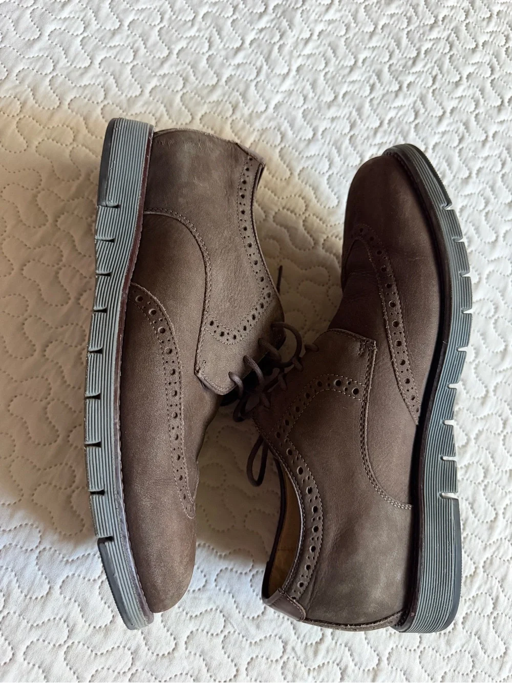 Johnston & Murphy Martell  Brown Leather Wingtop Oxford Rubber Outsole Size 9.5